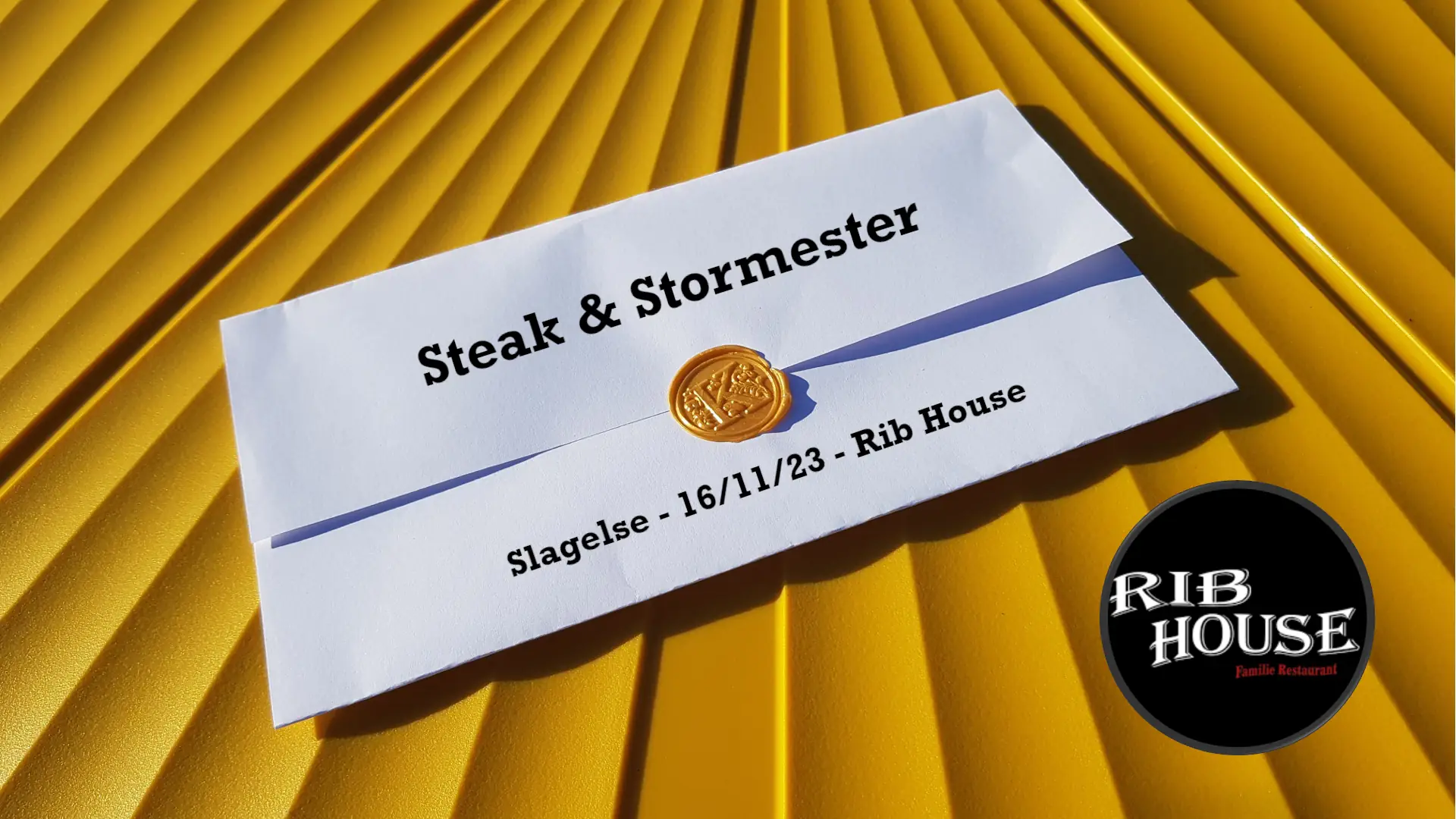 KollegaKompagniet og Rib House Slagelse inviterer til "Steak & Stormester" torsdag d. 16. november 2023.